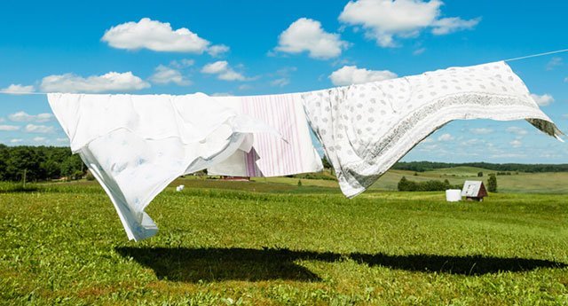 Phơi chăn mền cách mặt đất 1 khoản để tránh bụi bẩn