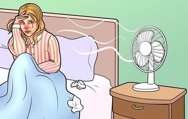 Ngủ quạt không đúng cách sẽ làm các bệnh dị ứng nặng hơn