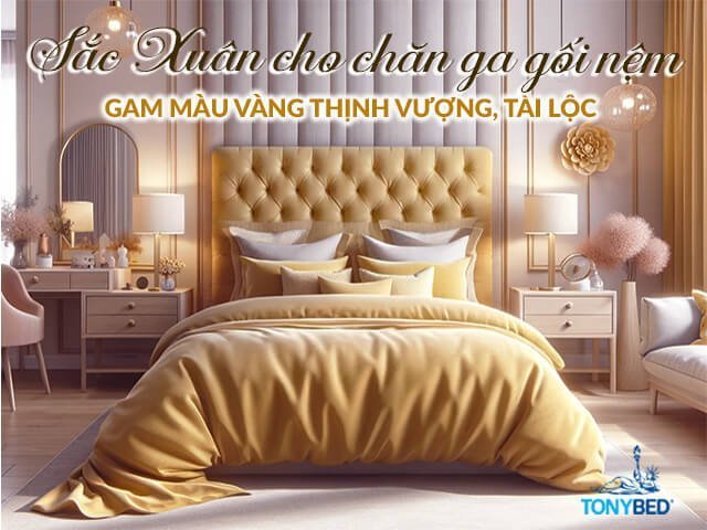 Chăn ga gối nệm màu vàng