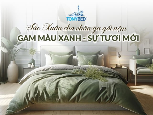 Chăn ga gối nệm màu xanh