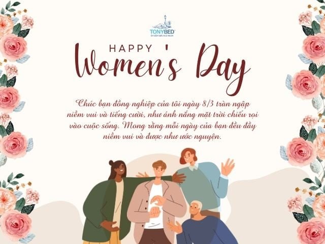 Lời chúc ngày 8 tháng 3 thân thiết và ngọt ngào dành cho đồng nghiệp nữ