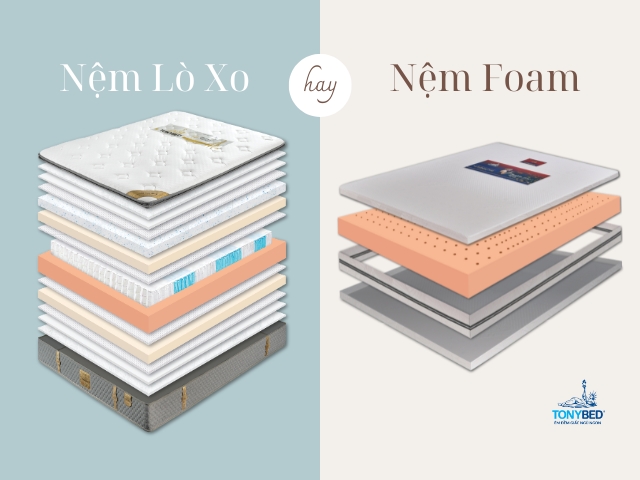 Nên mua nệm foam hay lò xo? Loại nào tốt cho bạn? 1 Nen chon nem lo xo hay nem foam