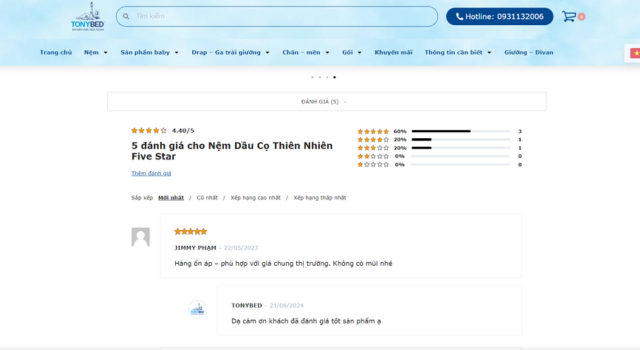 Hướng dẫn cách mua chăn, gối, nệm online an toàn và tiện lợi 7 danh-gia-san-pham