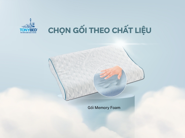 Cách chọn gối nằm đúng tư thế ngủ 3 Chon goi theo chat lieu goi memory foam