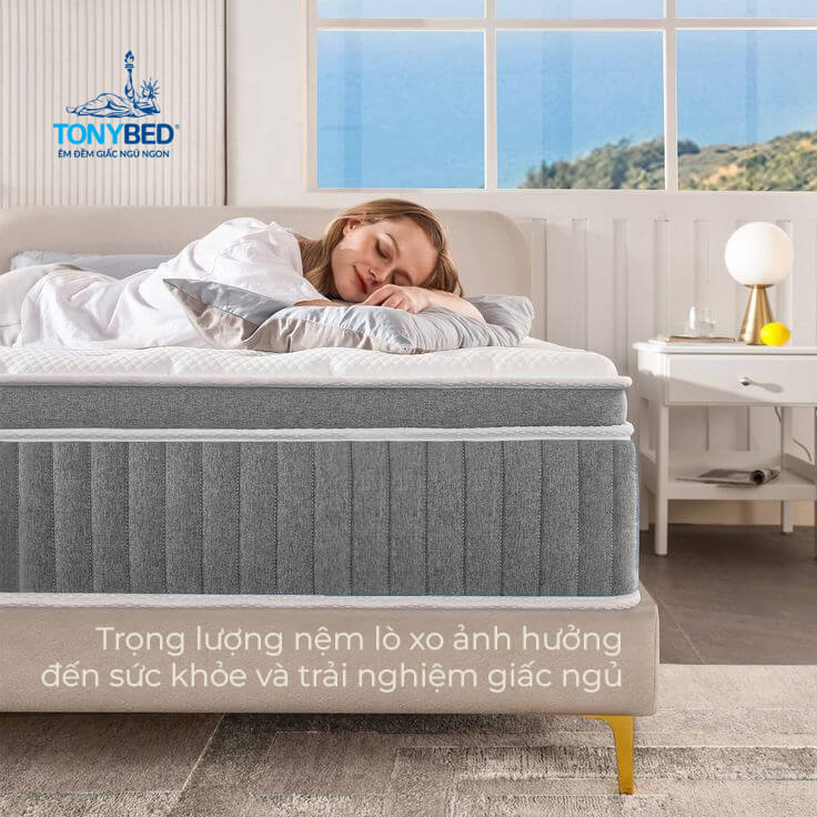 Tại sao bạn nên biết trọng lượng của nệm lò xo trước khi mua? 3 Trong luong nem lo xo anh huong den suc khoe va trai nghiem giac ngu