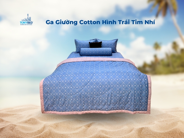 Những Mẫu Ga Trải Giường Cotton Tonybed Được Ưa Chuộng Nhất 4 Ga giuong Cotton hinh trai tim nhi